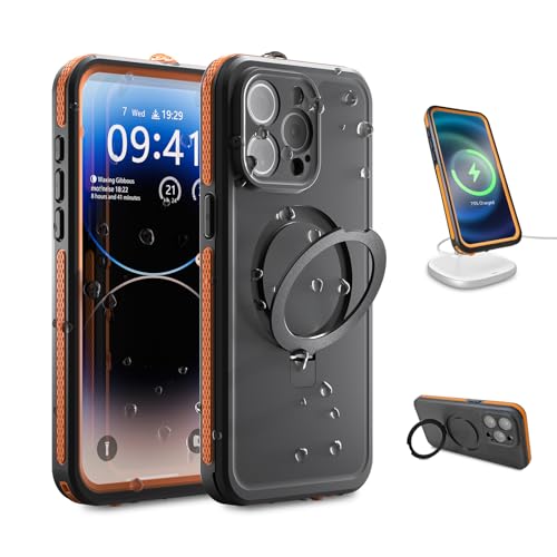 TELESIN° wasserdichte Tasche für iPhone 15 Pro Max, IP68 & Integrierter Bildschirmschutz Ganzkörper-Schutzhülle für iPhone 15 Pro Max, Tropfsicher | Staubdicht | Stoßfest Handyhülle für iPhone von TELESIN°