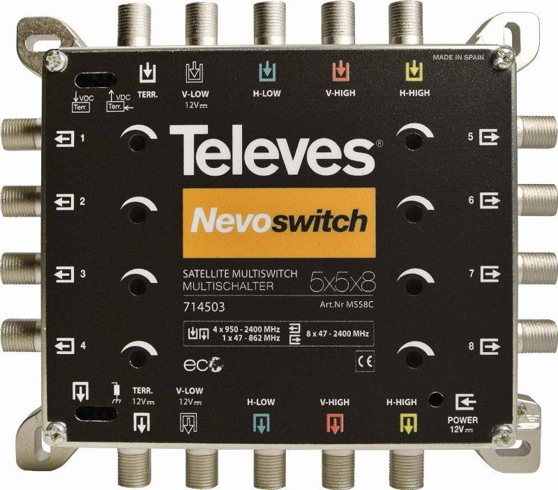 Televes Guss-Multischalter 5in8 MS58C NEVO receiverpowered 714503 Televes Guss-Multischalter 5in8 MS58C NEVO receiverpowered 714503 von TELEVES Deutschland GmbH