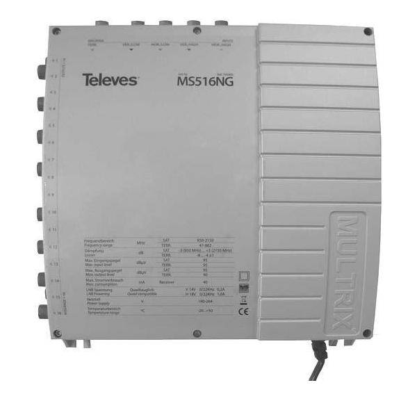 Televes Multischalter 5in16 MS516NG mit terr. Eingang Schaltnetzteil Televes Multischalter 5in16 MS516NG mit terr. Eingang Schaltnetzteil von TELEVES Deutschland GmbH