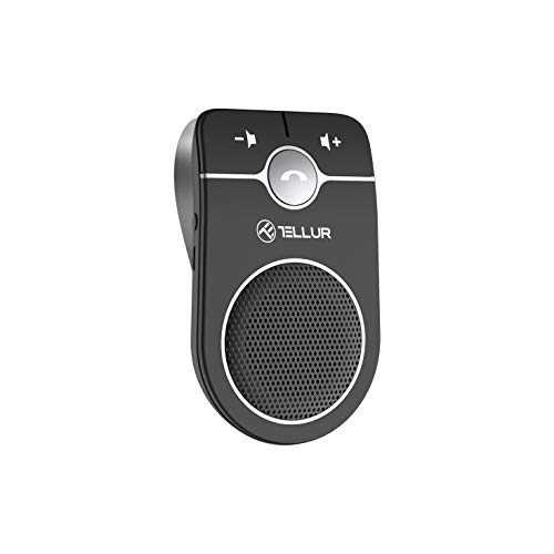 TELLUR CK-B1 Freisprecheinrichtung für Auto, Bluetooth-Kit für Sonnenblende, Automatisches Einschalten und Verbindung durch Vibrationssensor, Sprachsteuerung auf Deutsch, Siri und Google, Multipoint von TELLUR
