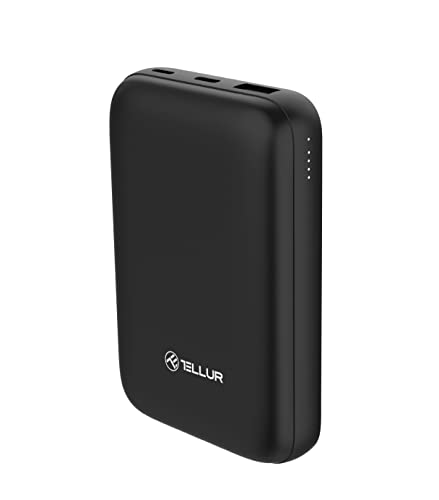 TELLUR Compact Pro WPD101 tragbares Ladegerät, kompatibel mit MagSafe 10.000 mAh, kabelloses Aufladen, PD3.0 20 W, QC3.0 22,5 W, H Supercharge (22,5 W), Schnellladung, gleichzeitiges Laden und von TELLUR