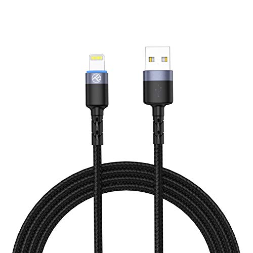 TELLUR Data Cable, USB to Lightning, LED, Nylon Braided, 1.2M, Black von TELLUR