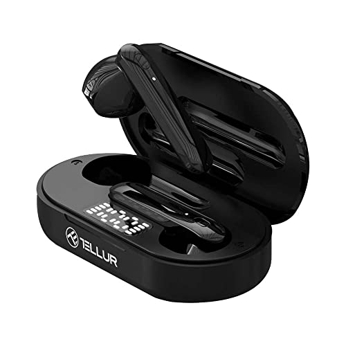 TELLUR Flip Bluetooth Kopfhörer mit Ladebox, BT 5.0, Touch-Steuerung für Musik und Anrufe, HD Hi-Fi-Sound, 13mm Treiber mit Bass Boost, Geringes Gewicht von 4 Gramm, USB-C, Kabel inklusive von TELLUR