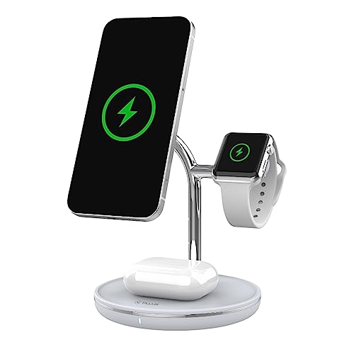 TELLUR Kabelloses Ladegerät, 3 in 1, 15 W, kompatibel mit Magsafe, für Kopfhörer, Apple Watch, iPhone 12/13/14, perfekt für Zuhause, Büro, Reisen, PD30W USB-C Ladegerät und Kabel im Lieferumfang von TELLUR