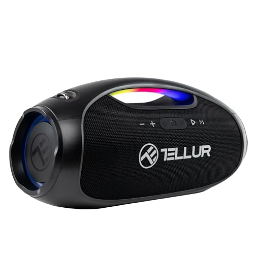 TELLUR Obia PRO Bluetooth Lautsprecher Groß, 60W, Musikbox Bluetooth mit True Wireless Stereo, Multiple Link*, IPX6, Tragbarer Bluetooth Box, Freisprechfunktion, USB Mp3, AUX-Buchse 3,5 mm, LED-Licht von TELLUR