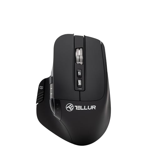 TELLUR Shade Kabellose Bluetooth Maus, Wiederaufladbar, 3200DPI, 8 Tasten, 4 Geräte Gleichzeitig, Kabellose Maus mit Leisem klick, Win, Mac, Android, iOS, USB C, Nano Empfänger TELLUR Shade Kabellose Bluetooth Maus, Wiederaufladbar, 3200DPI, 8 Tasten, 4 Geräte Gleichzeitig, Kabellose Maus mit Leisem klick, Win, Mac, Android, iOS, USB C, Nano Empfänger von TELLUR