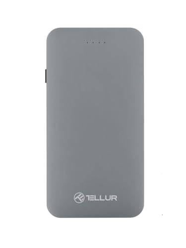 TELLUR TLL158131 Externer Akku mit Schnellladung, 5000 mAh, Qualcomm 3.0, Micro-USB, Lightning, Typ-C-Adapter - Grau von TELLUR