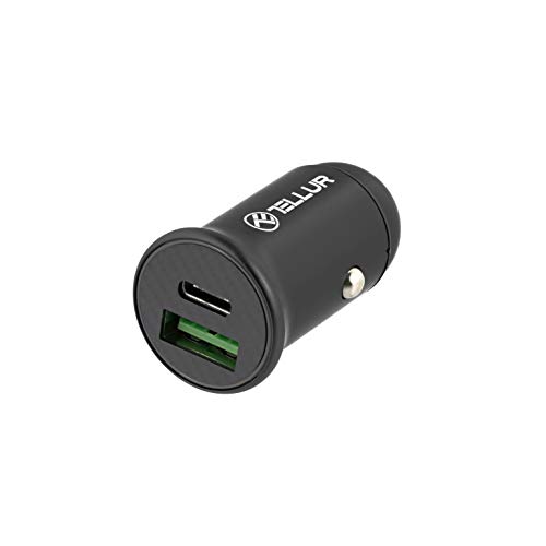 TELLUR USB C Autoladegerät Zigarettenanzünder, Supercharger Kfz Ladegeräte 30W, PD-PowerDelivery 60W bei 24V, 30W bei 12V, QC 30W, Kompatibel mit iPhone Series 15/14/13/12 Schnellladung, Aluminium TELLUR USB C Autoladegerät Zigarettenanzünder, Supercharger Kfz Ladegeräte 30W, PD-PowerDelivery 60W bei 24V, 30W bei 12V, QC 30W, Kompatibel mit iPhone Series 15/14/13/12 Schnellladung, Aluminium von TELLUR