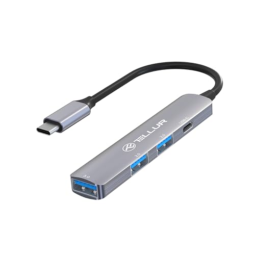 Tellur 4-in-1 USB-C 3.1 Hub, 2 USB 2.0 + 1 USB-C + 1 USB 3.0, Aluminium, Grau Tellur 4-in-1 USB-C 3.1 Hub, 2 USB 2.0 + 1 USB-C + 1 USB 3.0, Aluminium, Grau von TELLUR