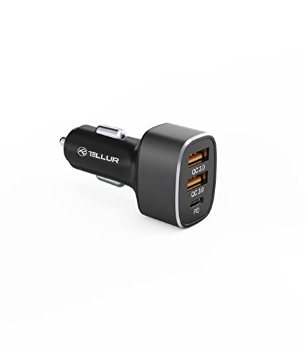 Tellur FCC9 PD-Power Delivery Type C Max 20W 2X USB QC3.0 Max 18W LED Beleuchtet Aluminium schwarz Tellur FCC9 PD-Power Delivery Type C Max 20W 2X USB QC3.0 Max 18W LED Beleuchtet Aluminium schwarz von TELLUR
