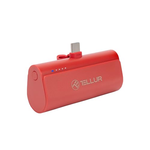 Tellur Powerbank, 5000mAh, QC3.0 18W + PD20W (PD202 USB-C, Rot) von TELLUR
