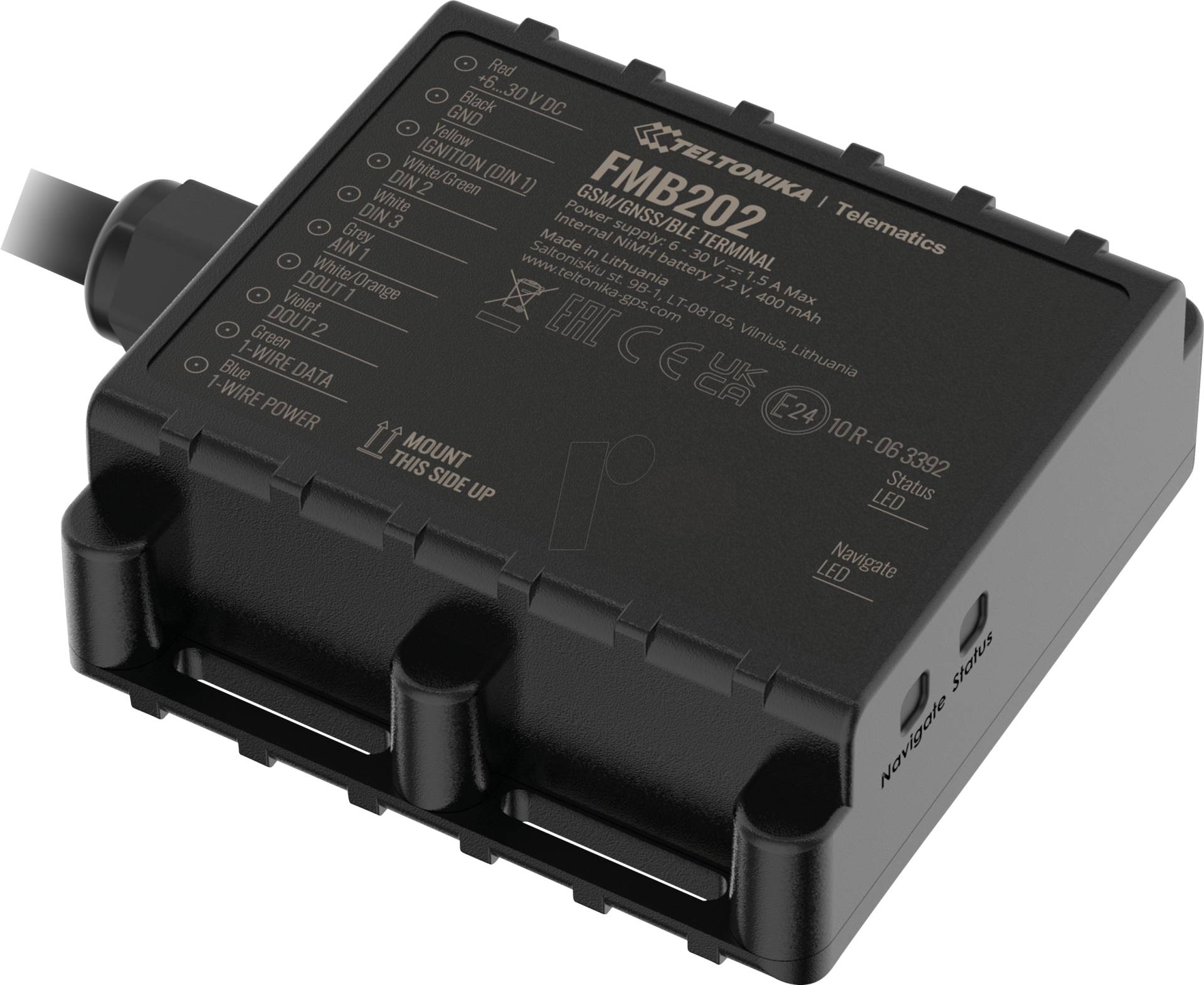 TELTONIKA FMB202 - Terminal-Tracker, GNSS, GSM, Bluetooth, Batterie, wasserfest von TELTONIKA