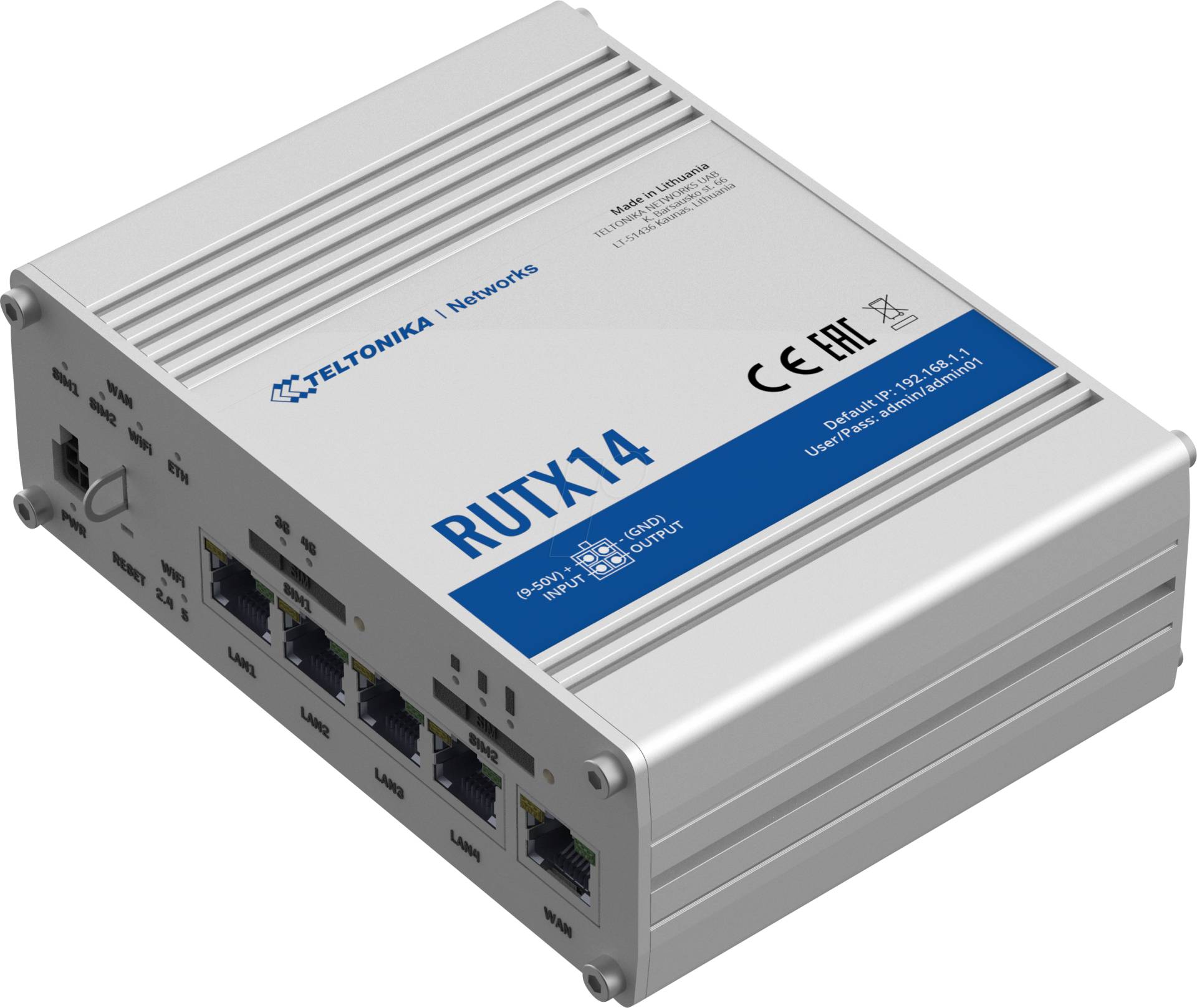 TELTONIKA RUTX14 - Industrial LTE Router, AC WLAN, MU-MIMO, Bluetooth LE von TELTONIKA