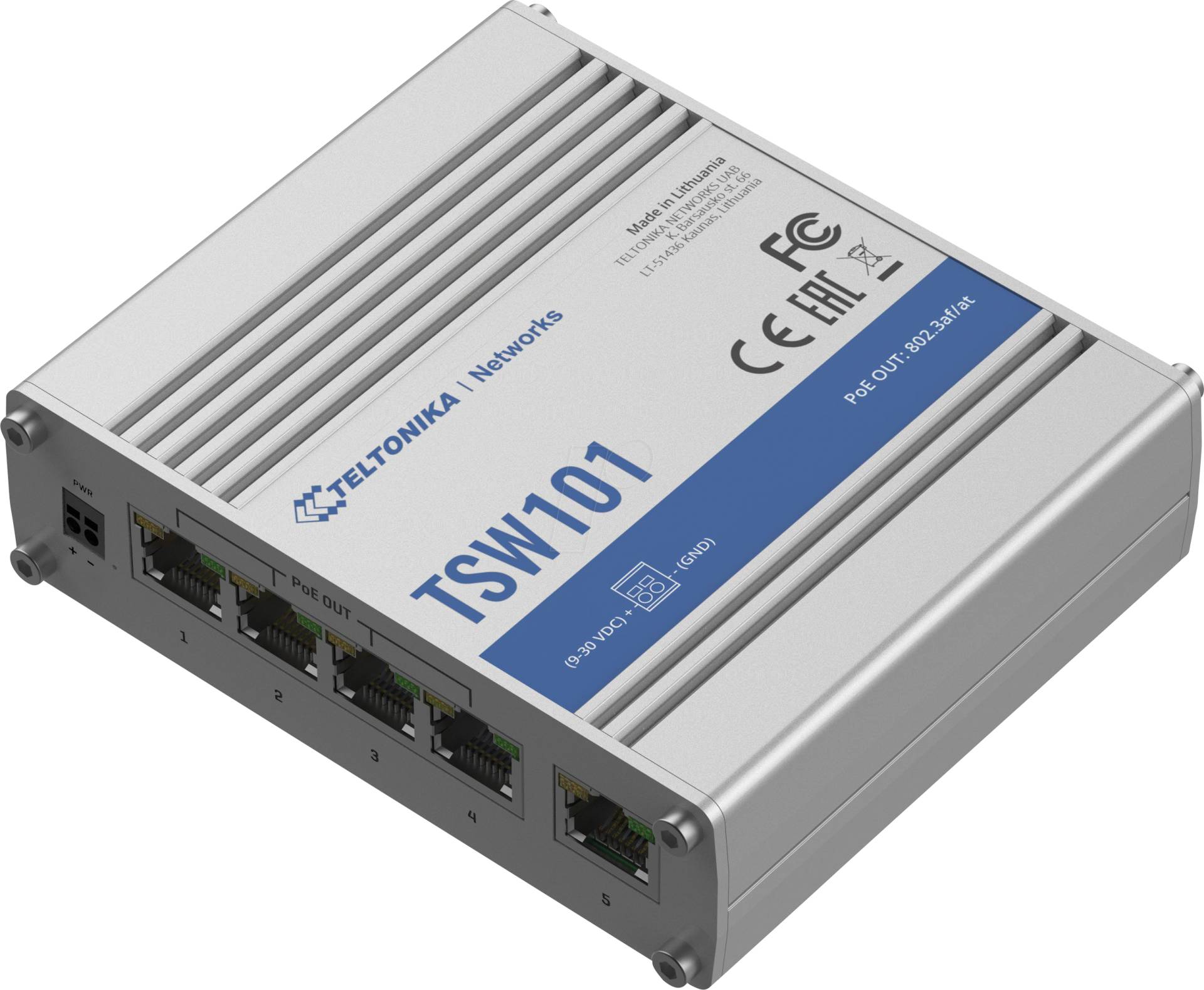 TELTONIKA TSW101 - Switch, 5-Port, Gigabit Ethernet, PoE+ von TELTONIKA