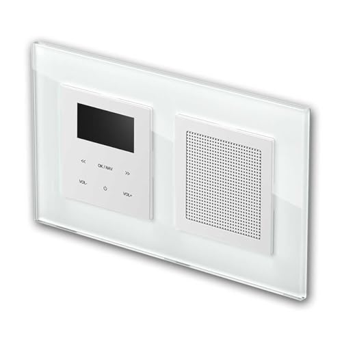 LOGIQ Unterputz Radio mit 2W RMS Lautsprecher, DAB+, UKW und Bluetooth, OLED-Display, Weck- und Sleeptimer, Lieferung mit Glas-Rahmen "PRIME", weiß LOGIQ Unterputz Radio mit 2W RMS Lautsprecher, DAB+, UKW und Bluetooth, OLED-Display, Weck- und Sleeptimer, Lieferung mit Glas-Rahmen "PRIME", weiß von TEM