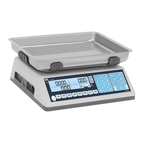 TEM Preisrechenwaage geeicht 30 kg/10 g Dual-LCD mit Hintergrundbeleuchtung 27,8 x 32,8 cm Akkulaufzeit: 200 h Tarieren, Nullsetzen RS-232 DIALOG 06, TEM, TISA, DELTA, NCI und ACLASS Digitalwaage TEM Preisrechenwaage geeicht 30 kg/10 g Dual-LCD mit Hintergrundbeleuchtung 27,8 x 32,8 cm Akkulaufzeit: 200 h Tarieren, Nullsetzen RS-232 DIALOG 06, TEM, TISA, DELTA, NCI und ACLASS Digitalwaage von TEM