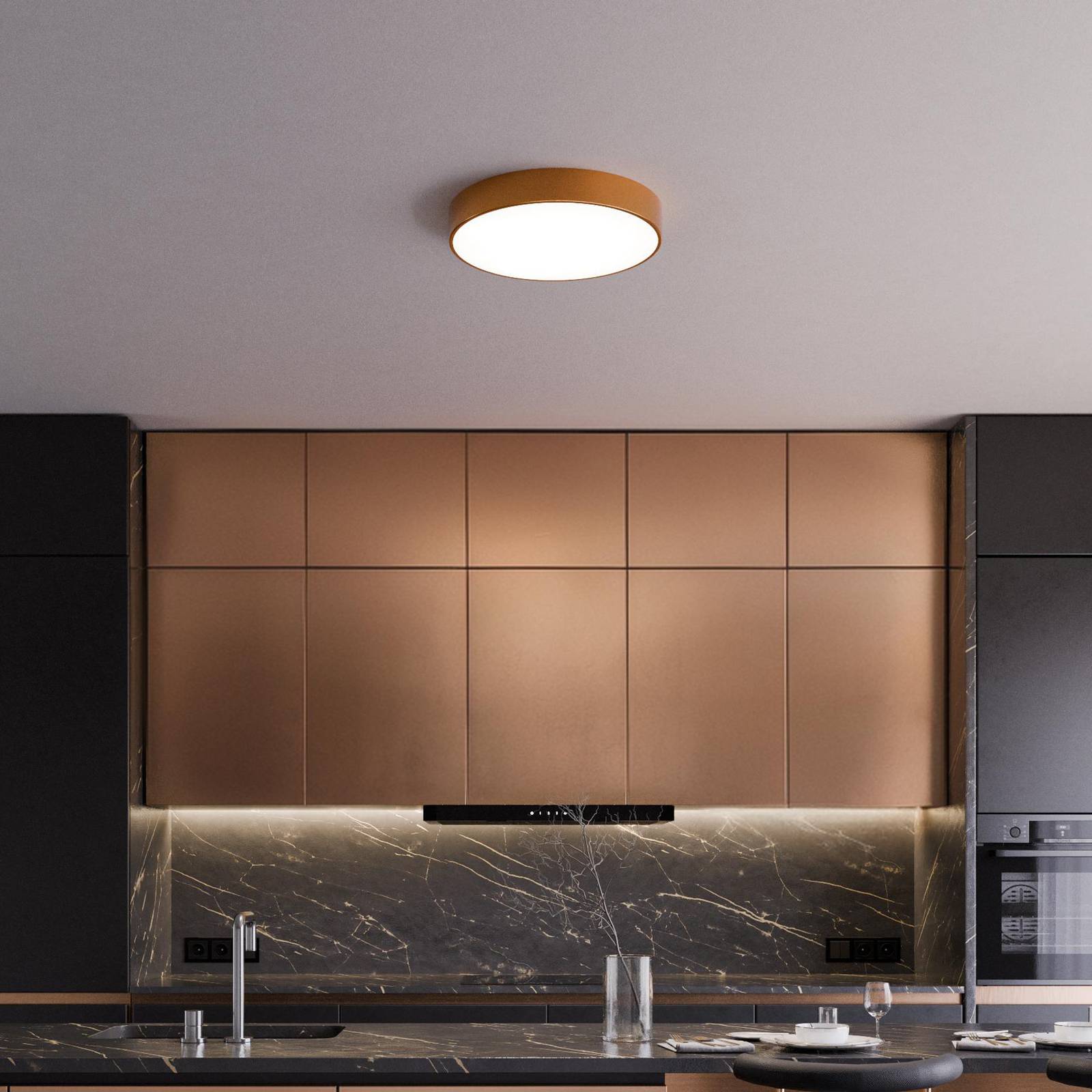 Deckenleuchte Cleo, Ø 50 cm, IP54, kupferfarben, Metall, E27 Deckenleuchte Cleo, Ø 50 cm, IP54, kupferfarben, Metall, E27 von TEMAR LIGHTING