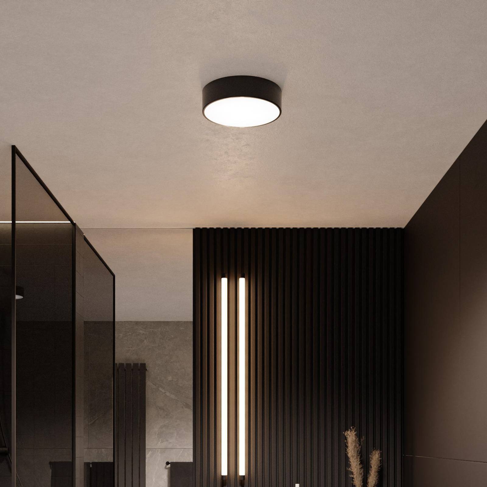 Deckenleuchte Cleo, Ø 20 cm, IP54, schwarz, Metall, E27 Deckenleuchte Cleo, Ø 20 cm, IP54, schwarz, Metall, E27 von TEMAR LIGHTING