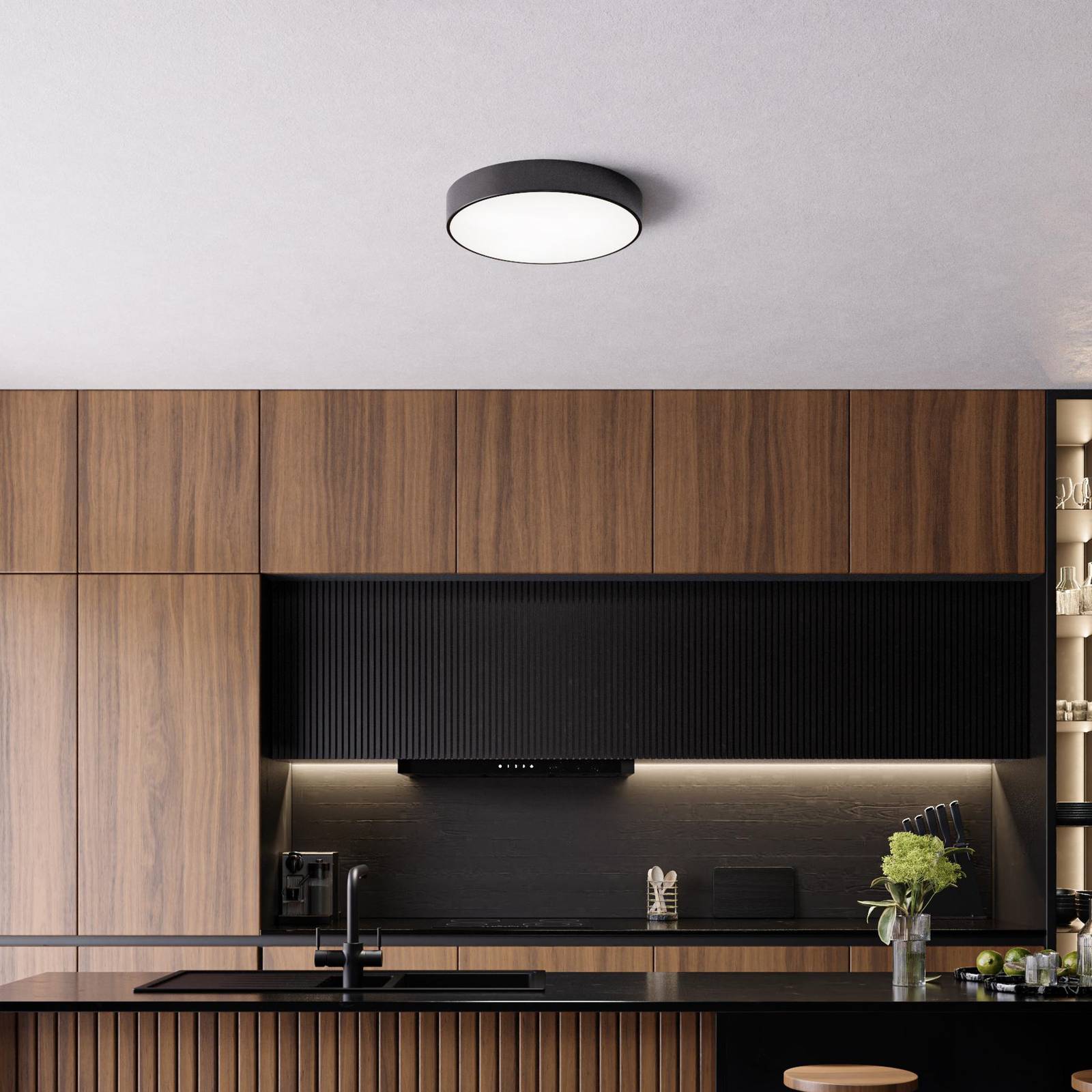 Deckenleuchte Cleo, Ø 50 cm, IP54, schwarz, Metall, E27 Deckenleuchte Cleo, Ø 50 cm, IP54, schwarz, Metall, E27 von TEMAR LIGHTING