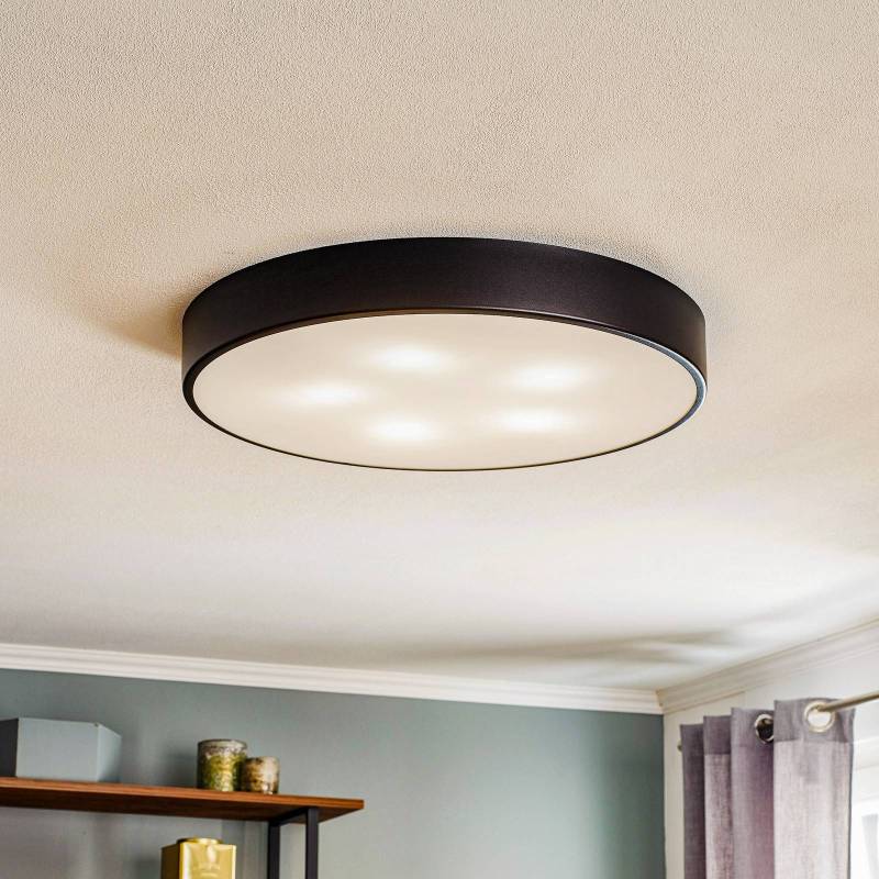 Deckenlampe Cleo 600, schwarz, Sensor, IP20, Ø 60 cm, Metall von TEMAR LIGHTING