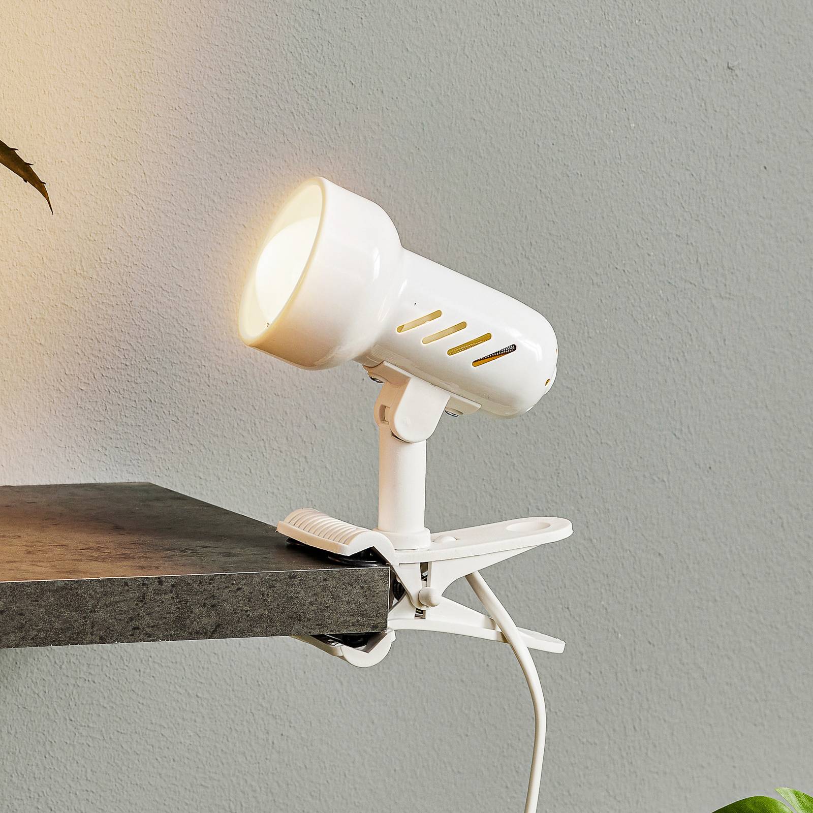 Klemmleuchte KM White mit Kabel und Stecker, E14 von TEMAR LIGHTING