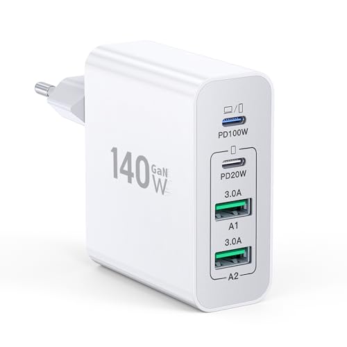 USB C Wandladegerät 140W Schnellladegerät Dual USB-C und Dual USB-A Netzteil, 100W für MacBook Pro Air, 4 Ports Mehrfach Ladegerät Stecker Adapter für iPhone 16 15 14 13 12, iPad, Galaxy Serie USB C Wandladegerät 140W Schnellladegerät Dual USB-C und Dual USB-A Netzteil, 100W für MacBook Pro Air, 4 Ports Mehrfach Ladegerät Stecker Adapter für iPhone 16 15 14 13 12, iPad, Galaxy Serie von TEMINICE