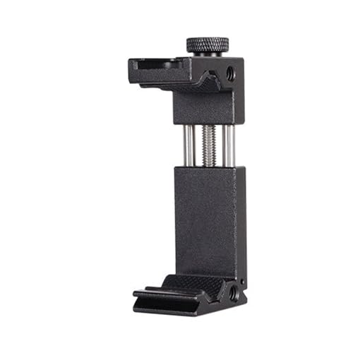 TEMOOUES Handy-Stativ-Halterung, Metall-Stativadapter mit Blitzschuh-Anschluss und 6,35 mm Schraubenlöchern, verstellbarer Handy-Ständerhalter von TEMOOUES