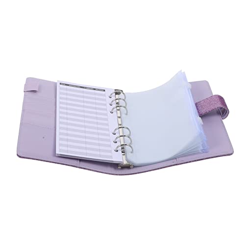 TEMPNAP 1 Satz Handbuch Geldmanagement Geldverwaltung Zinn Stütze Budget Binder Notizbuch gießen Sparer eins Budgetbindemittel Haushaltsbuch mit Geldumschlägen beschichtetes Papier Violett von TEMPNAP