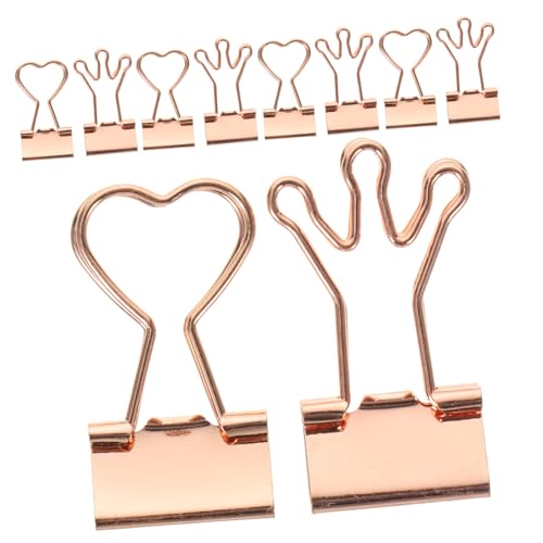TEMPNAP 10Stücke Dekorative Binder Clips Herzform Multifunktionale Klammern für Bürobedarf Langlebige Metallklammern Roségold für Dokumentenorganisation und Kreative TEMPNAP 10Stücke Dekorative Binder Clips Herzform Multifunktionale Klammern für Bürobedarf Langlebige Metallklammern Roségold für Dokumentenorganisation und Kreative von TEMPNAP