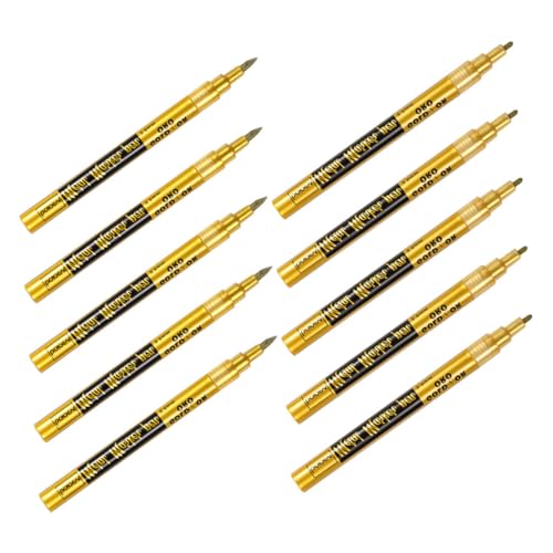 TEMPNAP 10pcs Flüssige Goldfarbenmarkierungen Ölbasis Permanenter Chromhersteller Glanzspiegel Marker Reparatur Für Das Modell Malerei Malerei DIY -kunstprojekte von TEMPNAP