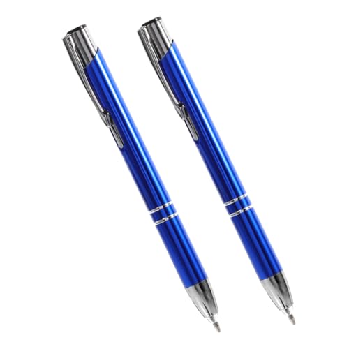 TEMPNAP 2 Stück Metall Kugelschreiber Kreativer Kugelschreiber LED Leuchtstift Metallstifte Stift Mit Beleuchteter Spitze Stift Mit Leuchtender Spitze Blau von TEMPNAP