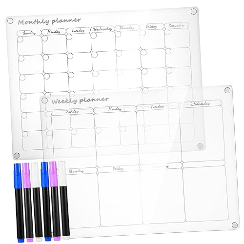 TEMPNAP 2Stücke Magnetische Kühlschranktafel Abwischbare Planungstafel für Wochen und Monatsplanung Transparentes Memo Board für Büro TEMPNAP 2Stücke Magnetische Kühlschranktafel Abwischbare Planungstafel für Wochen und Monatsplanung Transparentes Memo Board für Büro von TEMPNAP