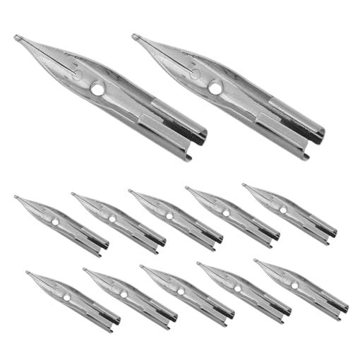TEMPNAP 40 Stück Dip-Stift Zubehör für Schreibstifte Ersatzspitzen für Kalligrafiestifte Füllfederhalter schreiben Universal-Füllhalterspitzen Stiftspitzen zum Schreiben Metall Silver von TEMPNAP