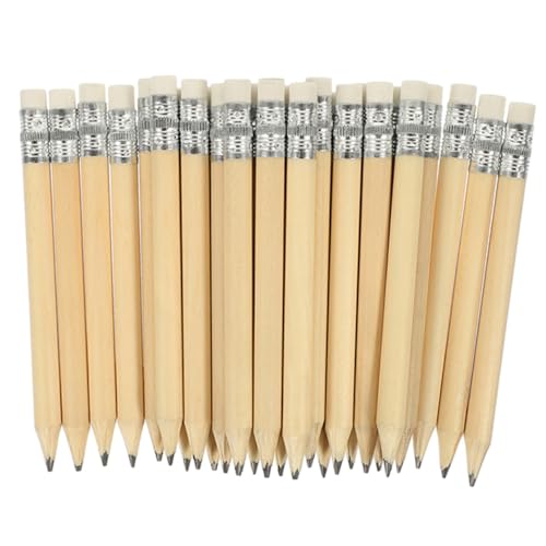 TEMPNAP 40Stücke Mini Holzbleistifte Kurze Schreibstifte mit Radiergummi für Golf Büro und Schule Ergonomisches Design Tragbar und Robust für Künstler von TEMPNAP