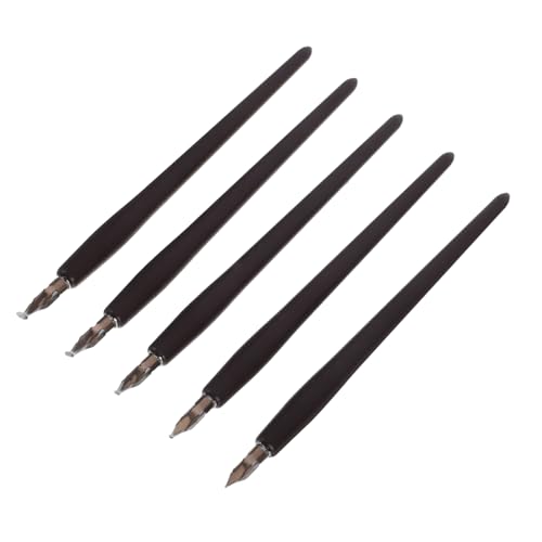 TEMPNAP 5Er Set Stift kalligraphie set Kalligraphie -Kits für Anfänger Kalligraphie-Füllfederhalter Füllfederhalter zum Zeichnen Dekoration zeichnen handgeschnitzte Stempel Holz Dark Brown von TEMPNAP