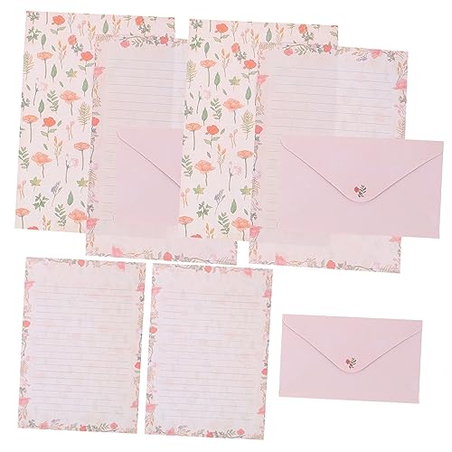 TEMPNAP 5Sätze Dekoratives Briefpapier Set mit Umschlägen Teilig Floral und Tierisch Gestaltet für Dankesbriefe Gedichte und Ankündigungen Hochwertiges von TEMPNAP