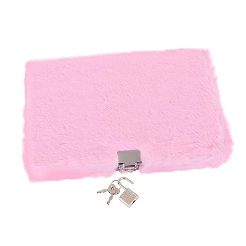 TEMPNAP Plüsch Notizbuch mit Schloss Rosa Tagebuch Kreativer Planer für Schule und Büro Hochwertiges Plüschmaterial Vielseitig Einsetzbar oder Organizer von TEMPNAP