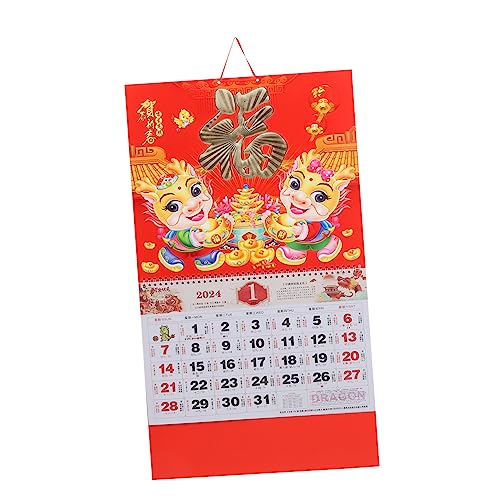 TEMPNAP Traditioneller Hängender Kalender im Chinesischen Stil Dicker Papierkalender für Neujahr zur Planung und Dekoration für Zuhause und Büro von TEMPNAP