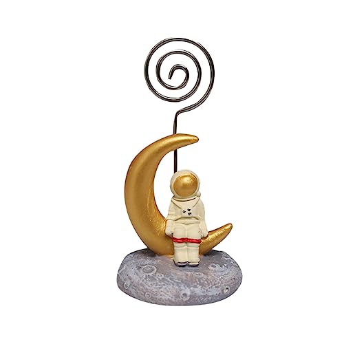 TEMPNAP kreativer Notizclip office organizer büro organizer Memo-Halter kartenhalter notizzettelhalter Astronaut Büroklammer Stift Clips Schreibtisch Fotoclip Menühalter Standhalter Weiß von TEMPNAP