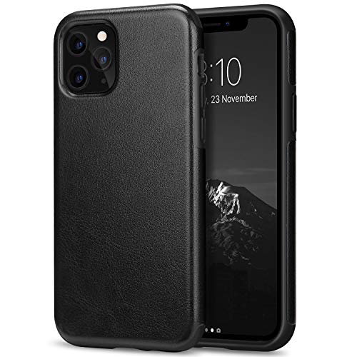 TENDLIN Kompatibel mit iPhone 11 Pro Hülle Leder Schutzhülle und TPU Hybrid Handyhülle (Schwarz) von TENDLIN