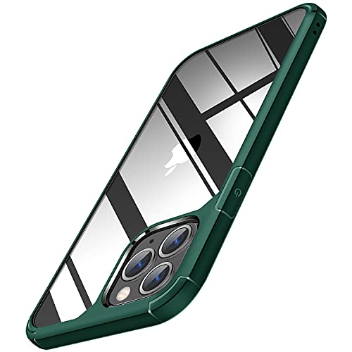 TENDLIN Kompatibel mit iPhone 11 Pro Max Hülle (Vergilbungsfrei) Crystal Clear Transparent Stoßfest Handyhülle iPhone 11 Pro Max 6,5 Zoll Schutzhülle - Grün von TENDLIN