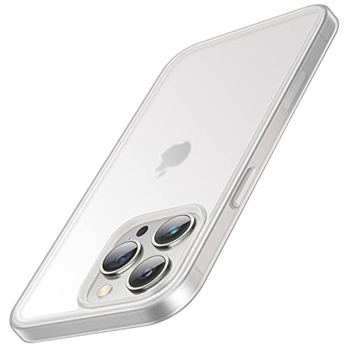 TENDLIN Kompatibel mit iPhone 13 Pro Hülle Matt Translucent Kratzfest PC Rückseite und TPU Stoßstange Schutz Handyhülle iPhone 13 Pro - Weiß von TENDLIN
