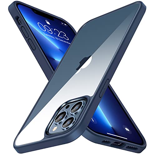 TENDLIN Kompatibel mit iPhone 13 Pro Hülle Vergilbungsfrei Harte Transparent PC Rückseite und Weiche Silikon Stoßstange Extrem Dünn Handyhülle iPhone 13 Pro - Blau von TENDLIN