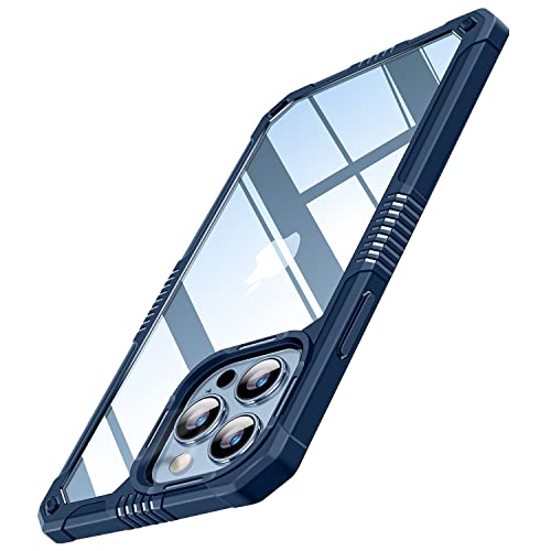 TENDLIN Kompatibel mit iPhone 13 Pro Hülle mit Schutzfolie und Kamera Schutzfolie [Militärischer Schutz] Crystal Clear Transparent Stoßfeste Kratzfest Handyhülle für iPhone 13 Pro Case - Blau von TENDLIN
