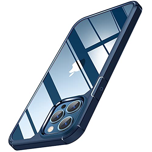 TENDLIN Kompatibel mit iPhone 13 Pro Max Hülle (Vergilbungsfrei) Crystal Clear Transparent Stoßfest Handyhülle iPhone 13 Pro Max 6,7 Zoll Schutzhülle - Blau von TENDLIN