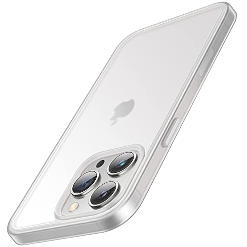 TENDLIN Kompatibel mit iPhone 13 Pro Max Hülle Matt Translucent Kratzfest PC Rückseite und TPU Stoßstange Schutz Handyhülle iPhone 13 Pro Max - Weiß von TENDLIN