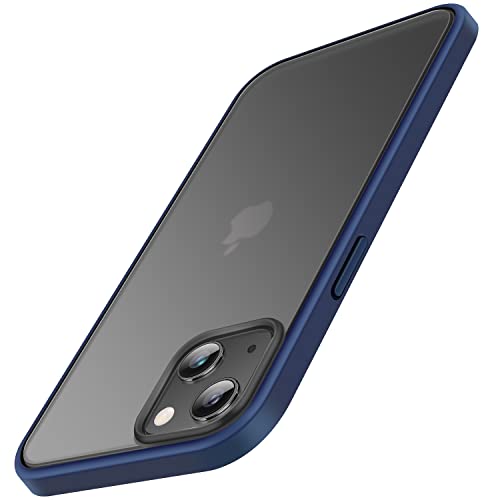 TENDLIN Kompatibel mit iPhone 14 Hülle Matt Translucent Kratzfest PC Rückseite und TPU Stoßstange Schutz Handyhülle iPhone 14 - Blau von TENDLIN