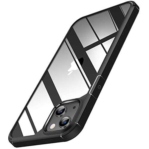 TENDLIN Kompatibel mit iPhone 14 Plus Hülle (Vergilbungsfrei) Crystal Clear Transparent Stoßfest Handyhülle iPhone 14 Plus 6,7 Zoll Schutzhülle - Schwarz von TENDLIN