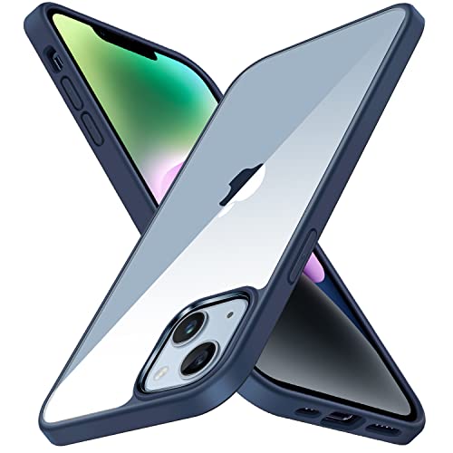 TENDLIN Kompatibel mit iPhone 14 Plus Hülle Vergilbungsfrei Harte Transparent PC Rückseite und Weiche Silikon Stoßstange Extrem Dünn Handyhülle iPhone 14 Plus - Blau von TENDLIN