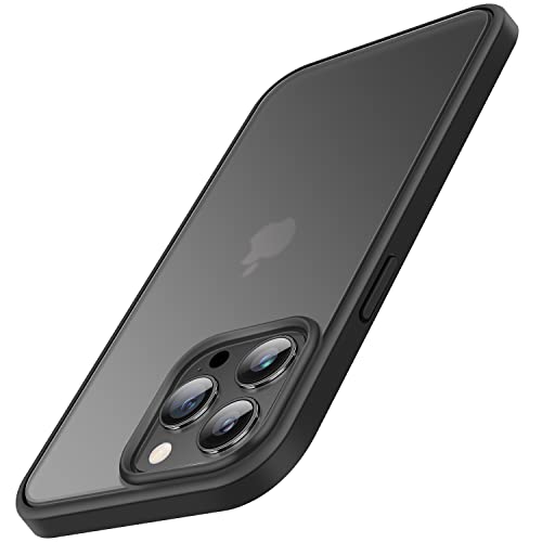 TENDLIN Kompatibel mit iPhone 14 Pro Hülle Matt Translucent Kratzfest PC Rückseite und TPU Stoßstange Schutz Handyhülle iPhone 14 Pro - Schwarz von TENDLIN